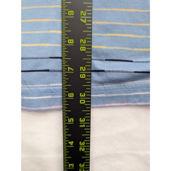 Alan Flusser Mens Golf Polo Shirt Size Large Blue Stripe Yellow Black - Picture 4 of 6